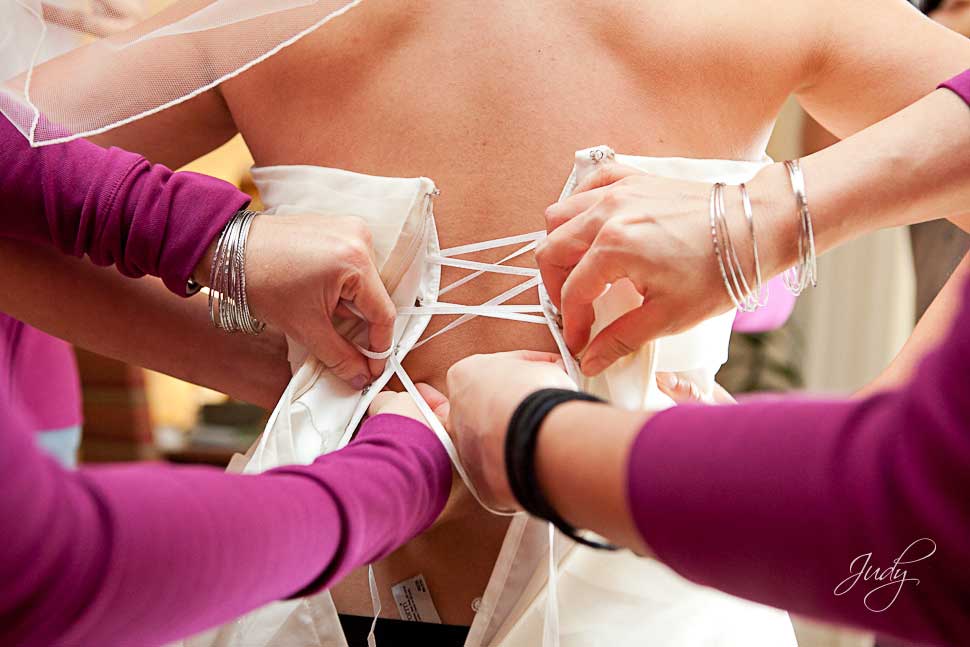 Huntington Hyatt Wedding Preparation Dress