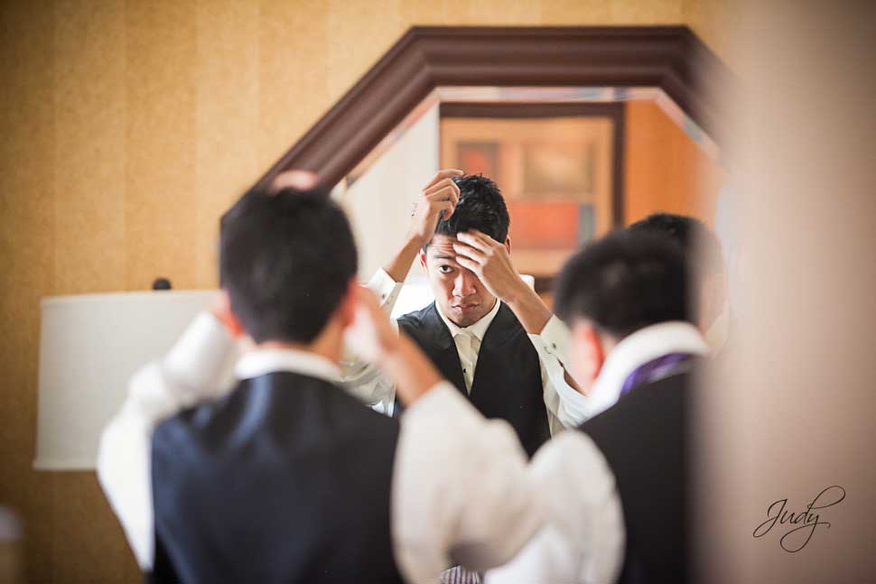 Huntington Hyatt Wedding Preparation Groom