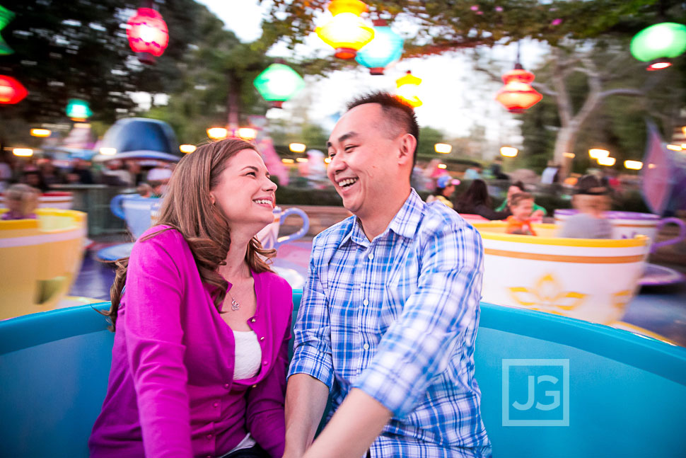 Disneyland Engagement Photos Teacups