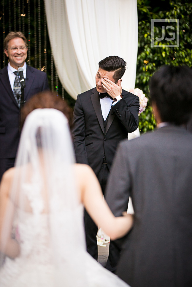 Four Seasons wedding Groom Crying