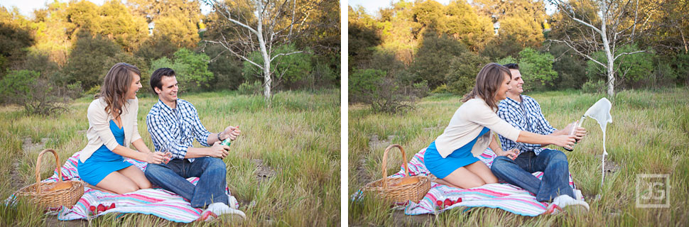 Pasadena Engagement Photos Picnic in a Field