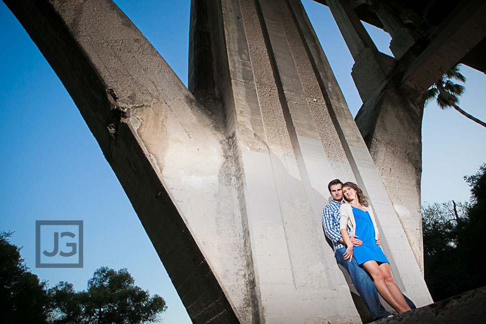 Pasadena Engagement Photos under a Bridge