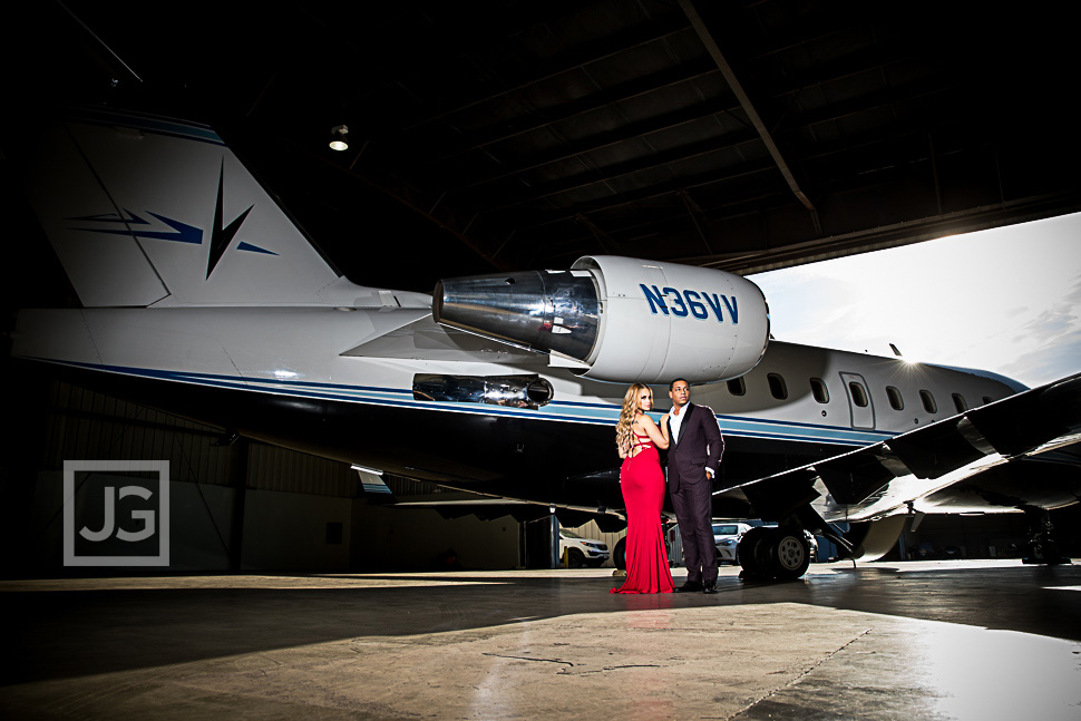 Santa Monica Airport Engagement Photo