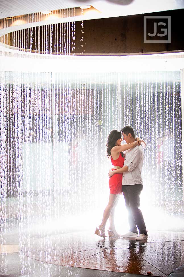 Water Fountain Engagement Photo