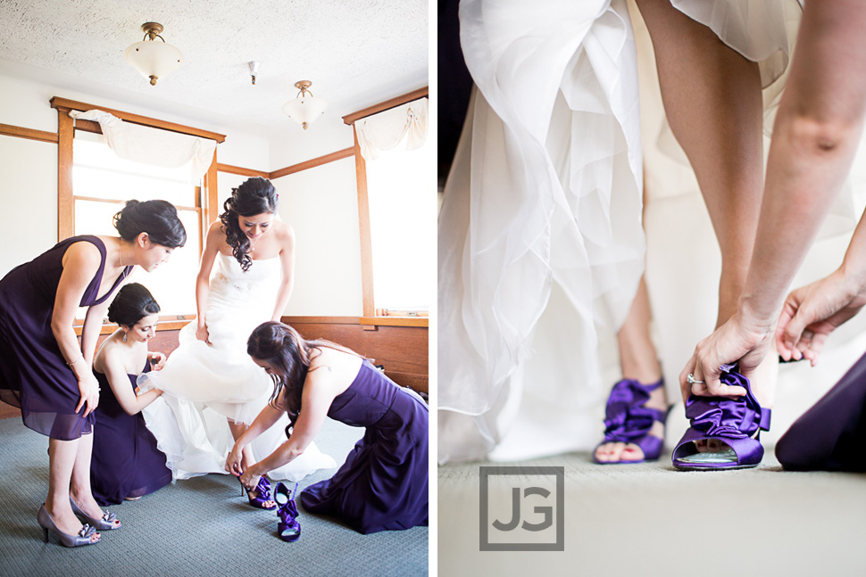 Purple Shoes Wedding Preparation Pasadena