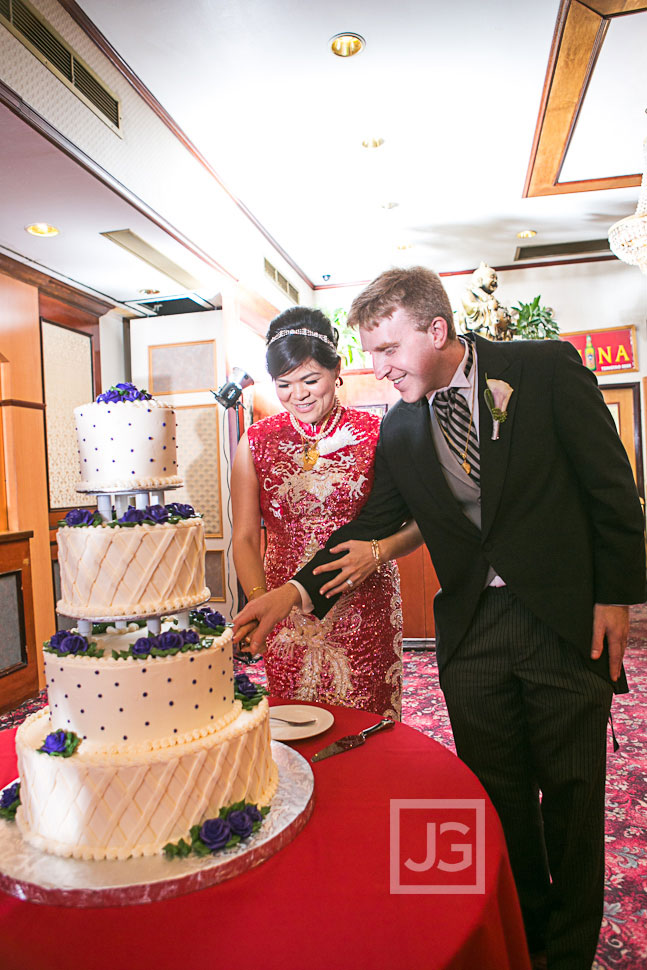 Chinatown Wedding Reception Cake Cutting