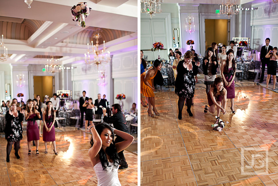 Casa del Mar Wedding Reception Bouquet Toss