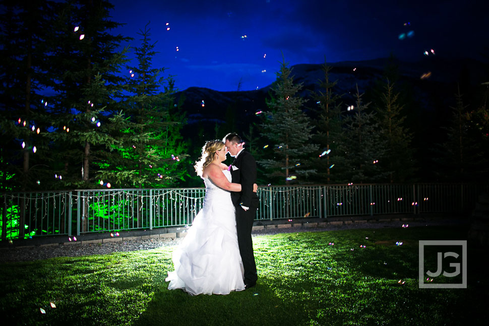 Rimrock Wedding Photo with Bubbles