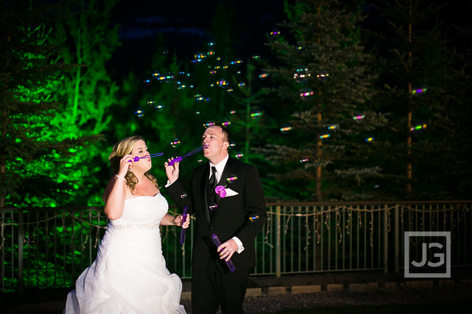 Rimrock Wedding Photo with Bubbles