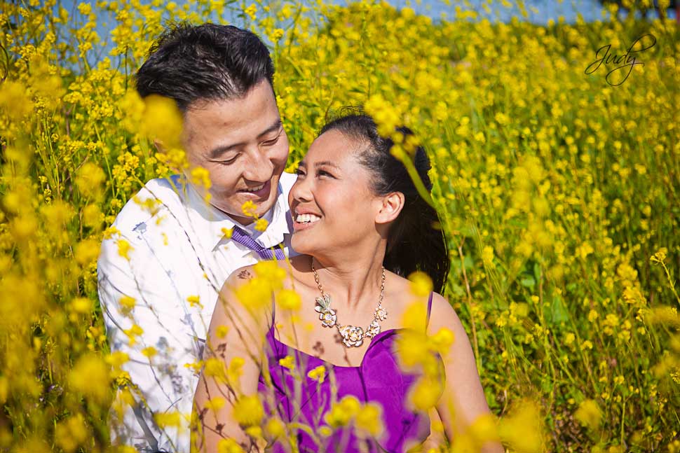 Yellow Flowers Engagement Photography San Pedro