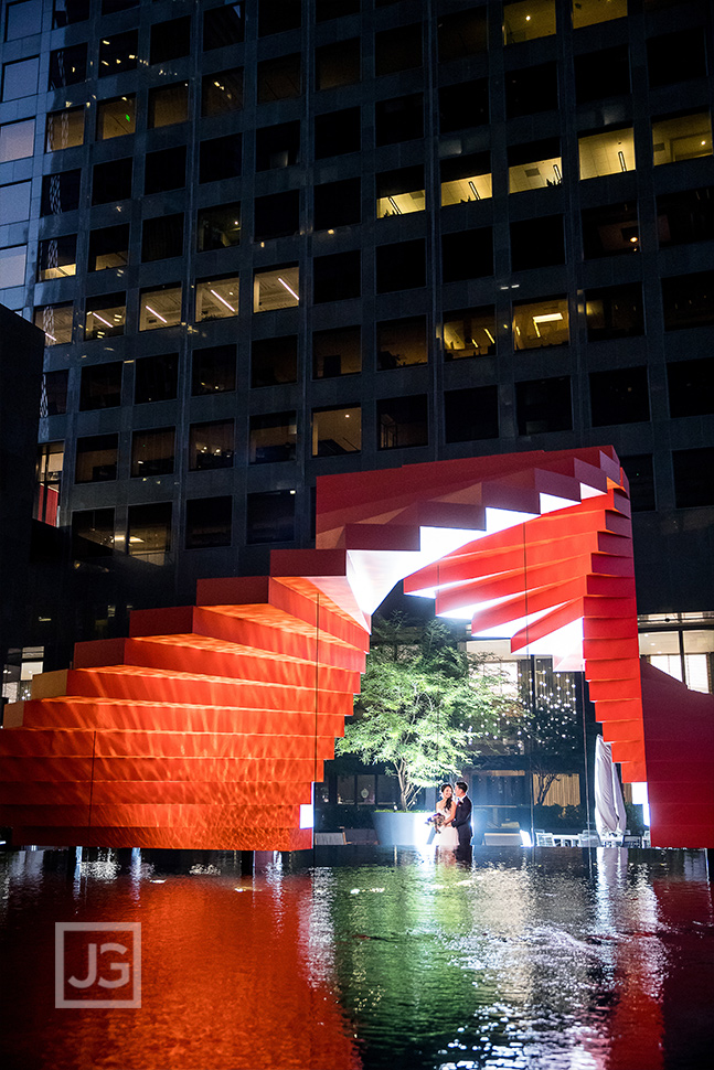 City Club wedding photo at night