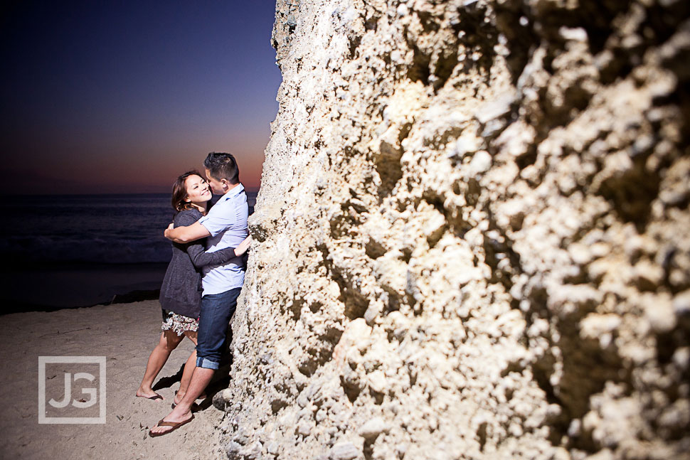 Laguna Beach Engagement Photography at night