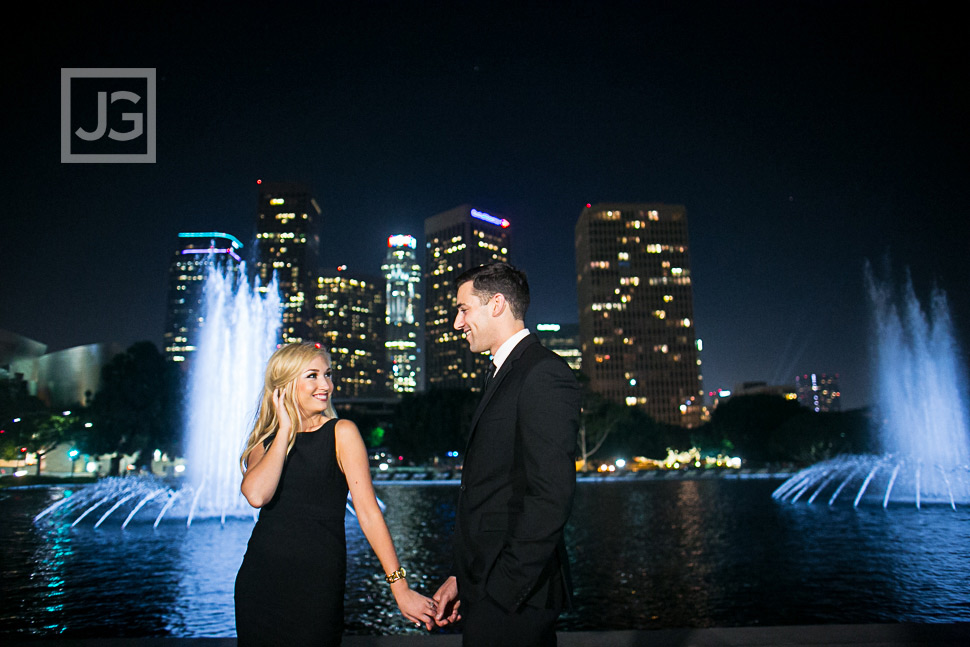 Los Angeles Engagement Photography DWP Water Fountains