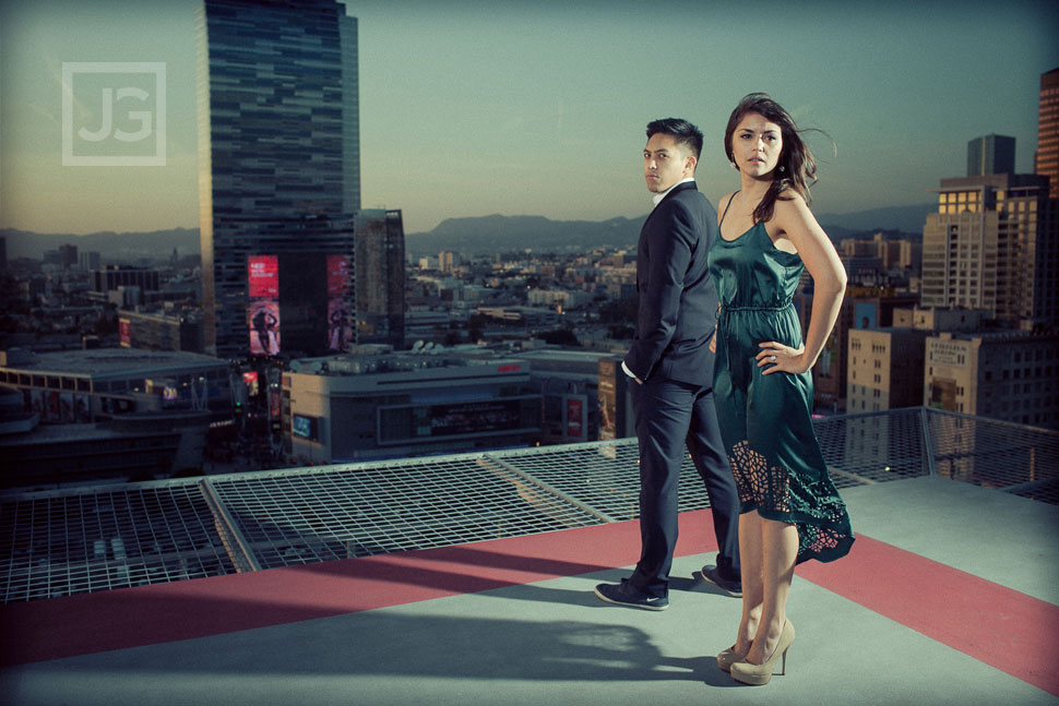 Rooftop Engagement Photos Los Angeles