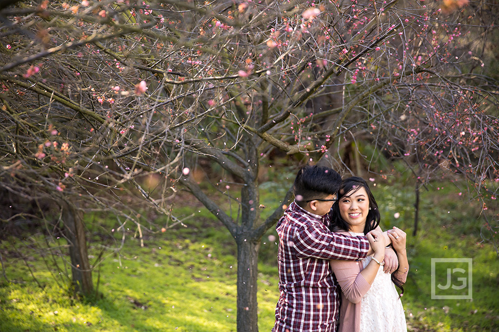 Schabarum Park Cherry BLossoms Engagement Photo
