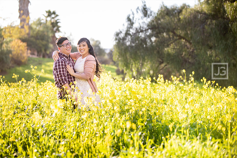 Yellow Flowers engagement photo