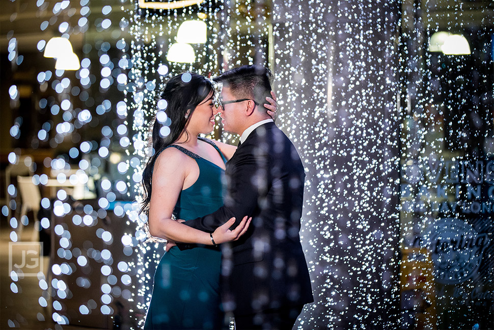 Water Fountain Engagement Photography