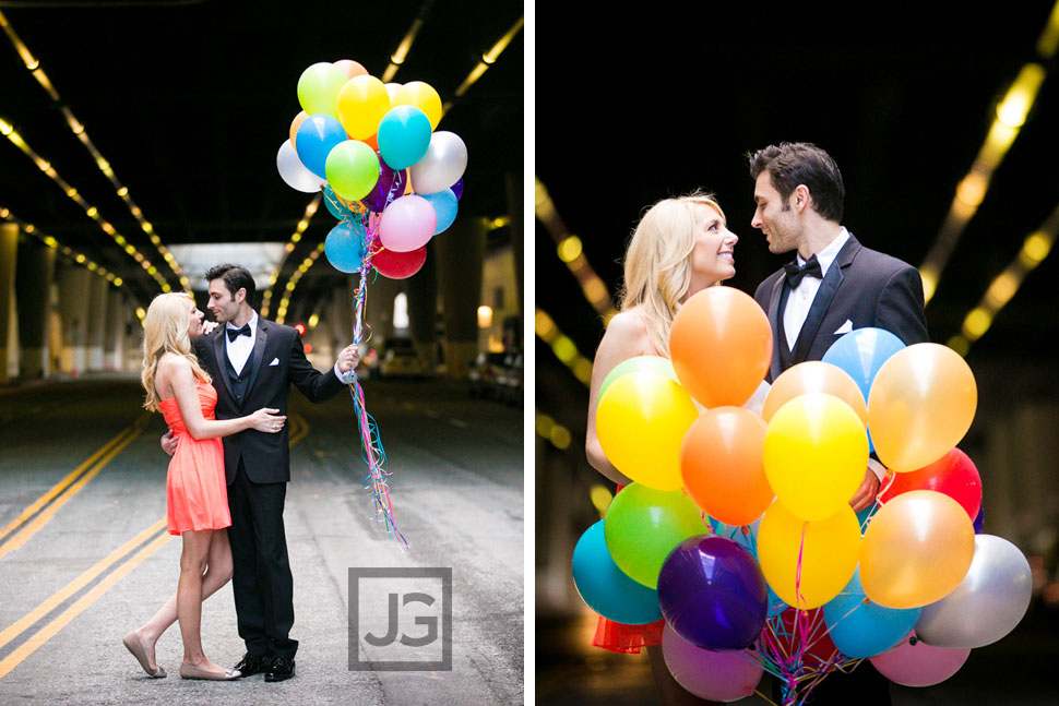 Los Angeles Engagement Photo Ballons