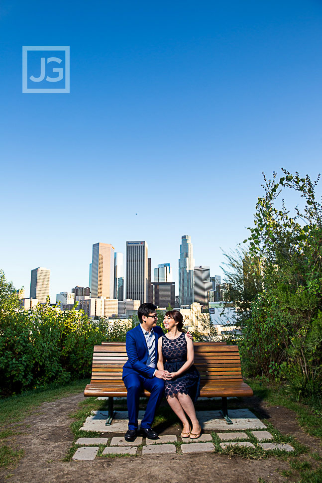 Engagement Photo LA skyline