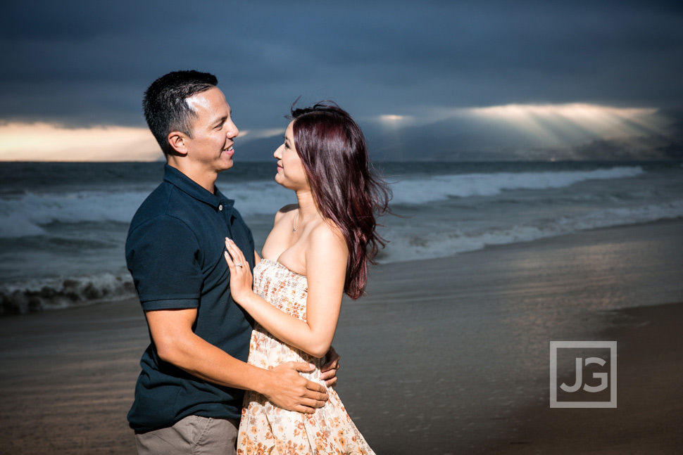 Santa Monica Beach Engagement Photography
