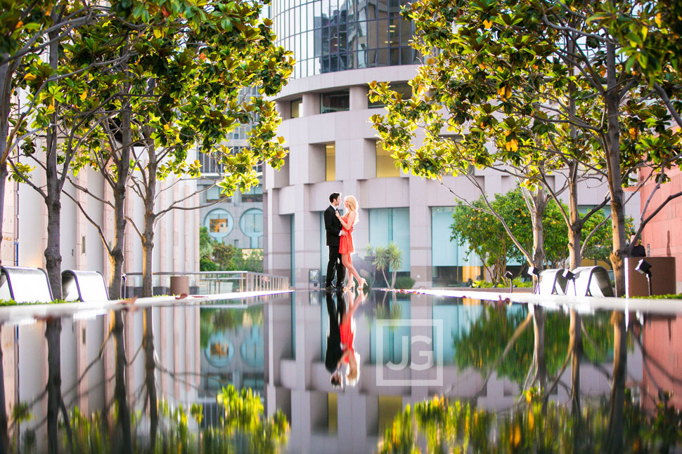 Los Angeles Engagement Photography Water Fountain