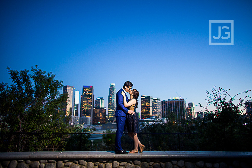 LA Skyline Engagement Photo