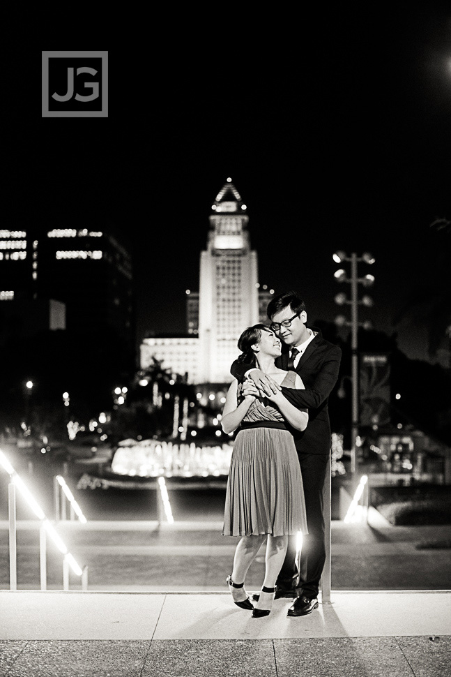 downtown-los-angeles-engagement-photography City Hall
