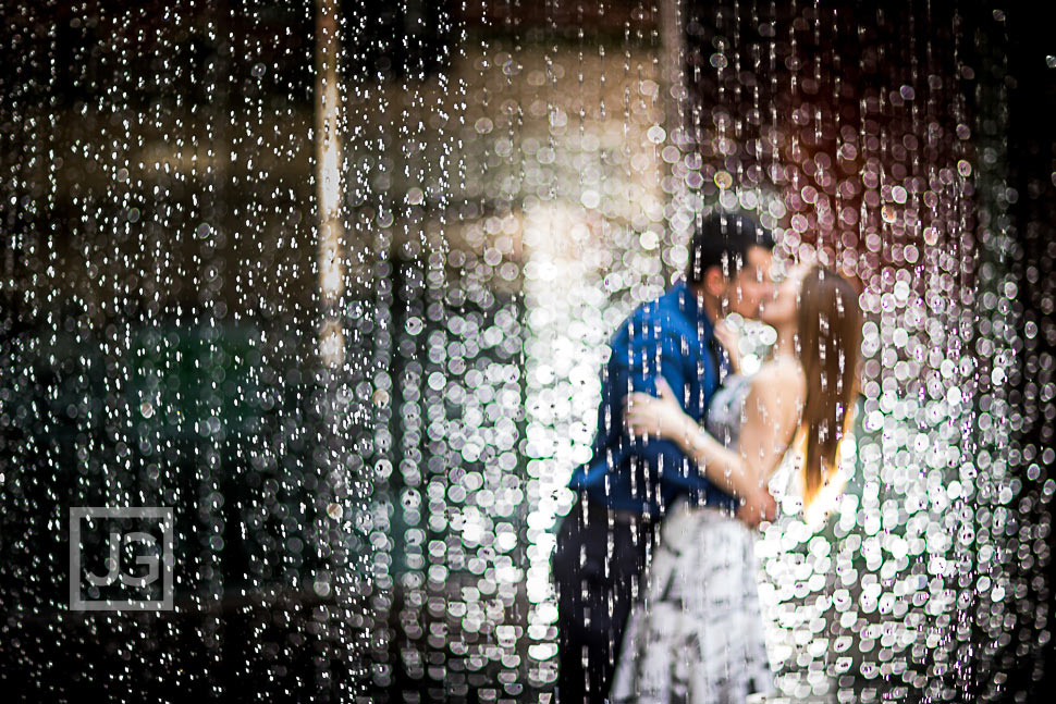 Water Fountain Engagement Photo