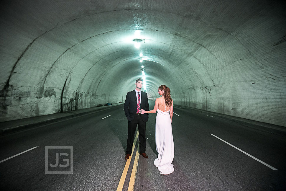 Downtown Los Angeles Wedding Photos Tunnel