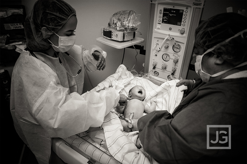 birth photography APGAR Test