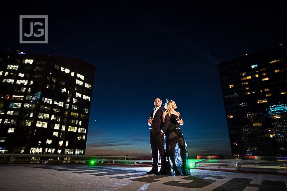 Helipad Rooftop Engagement Photo