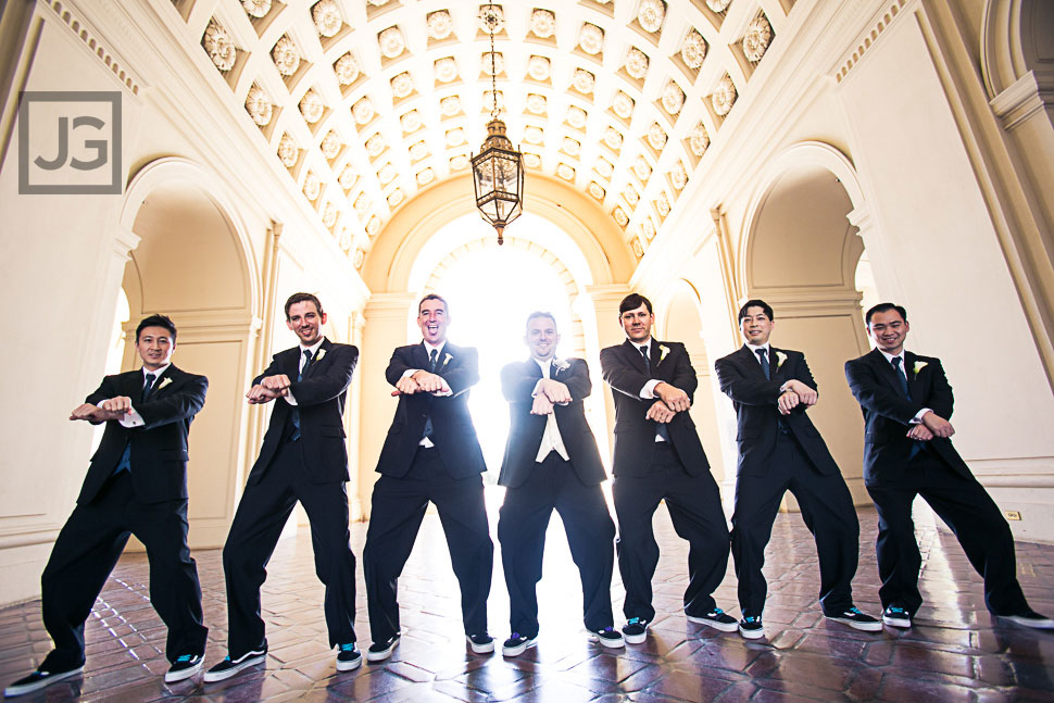 Wedding Party Photos at Pasadena City Hall