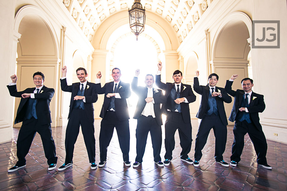 Wedding Party Photos at Pasadena City Hall