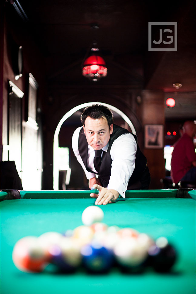 Groom Preparation at a pub bar