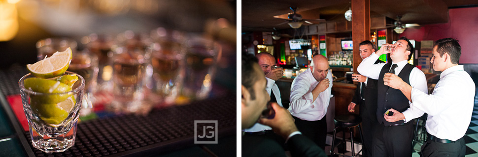 Groom Preparation at a pub bar