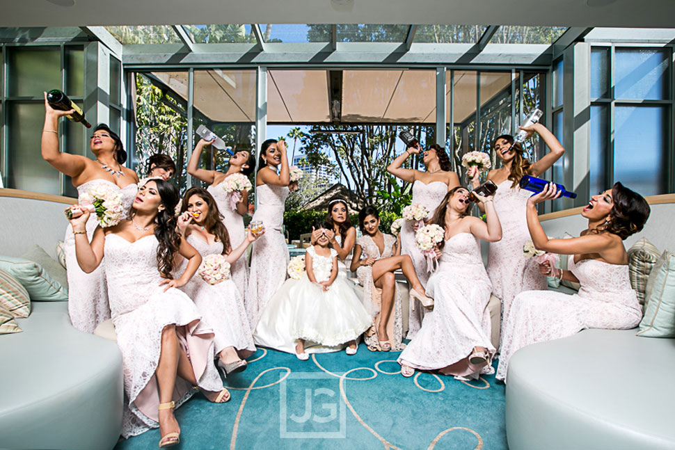 Bridesmaids at the Fashion Island Hotel Bar