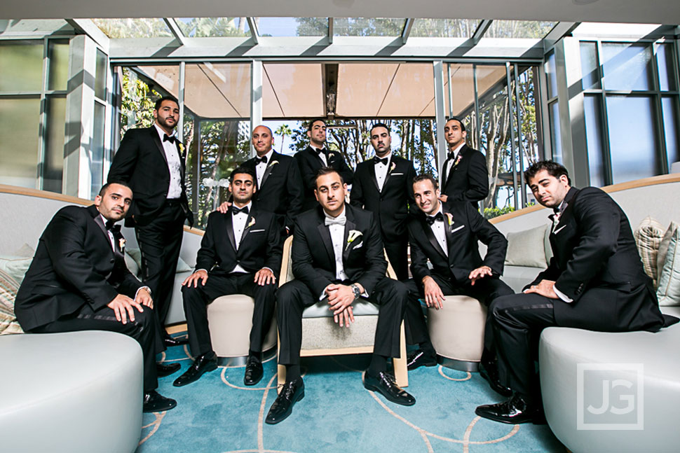 Groomsmen at the Fashion Island Hotel Bar