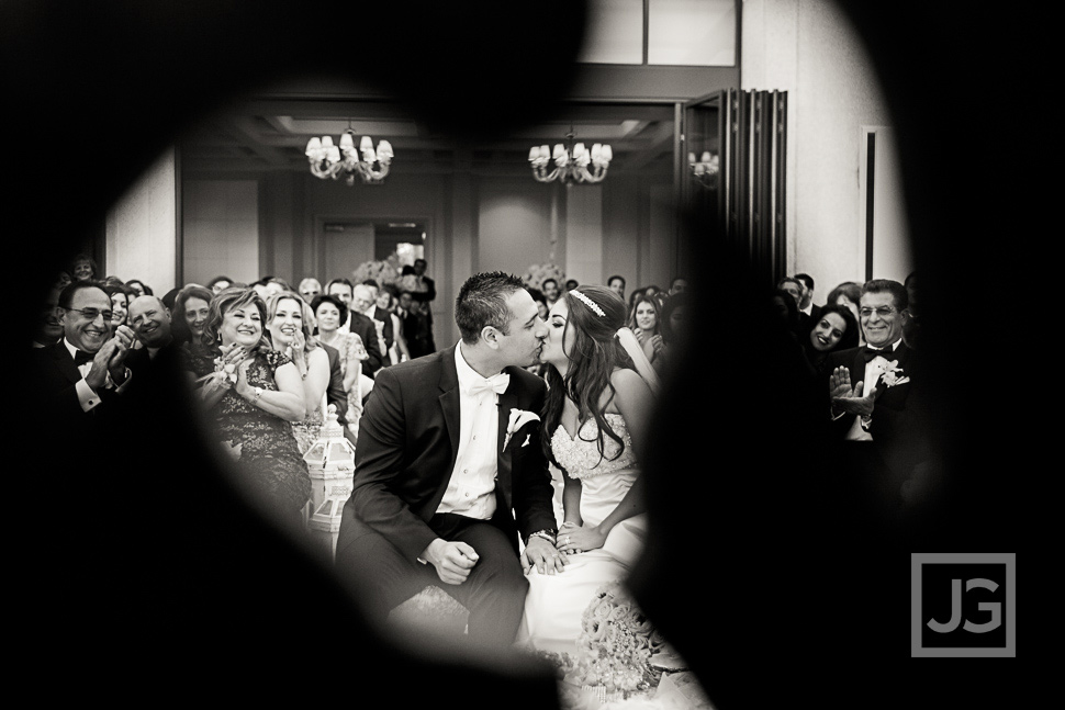 First Kiss at wedding ceremony