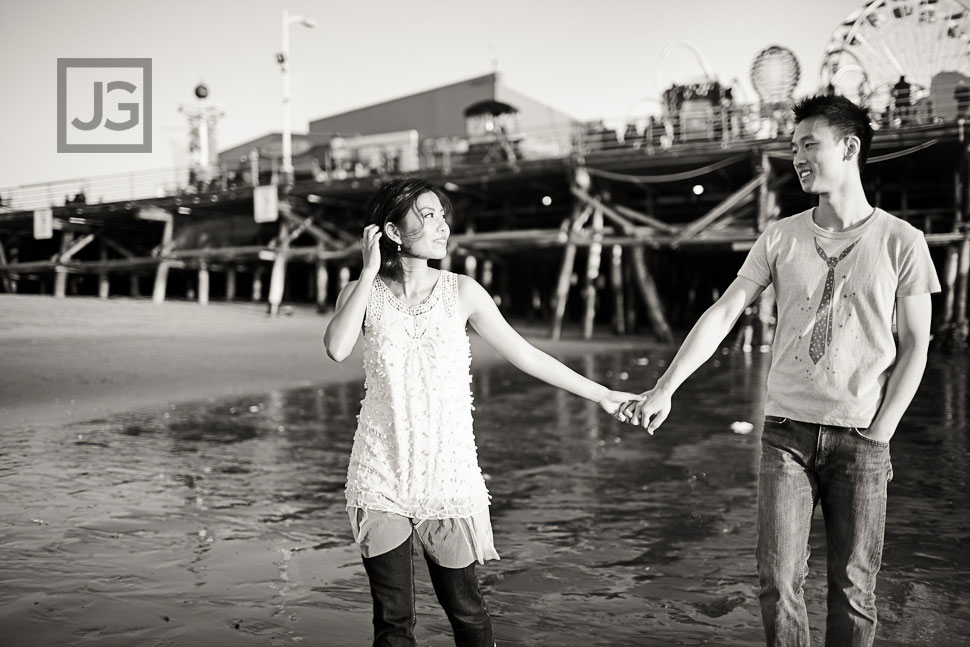 Santa Monica Pier Engagement Photos