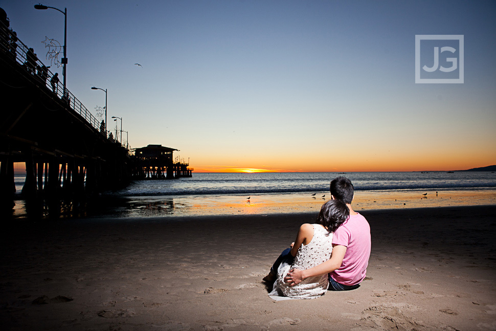Santa Monica Beach Engagement Photos