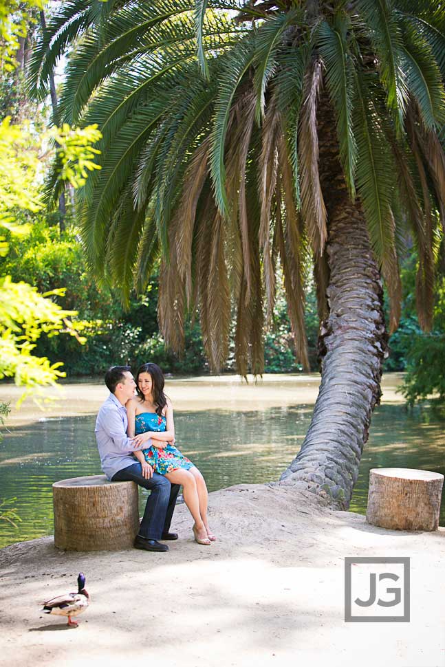 Engagement Photos Palm Tree Lakeside