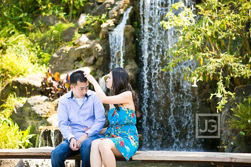 Engagement Photos Arboretum Waterfall