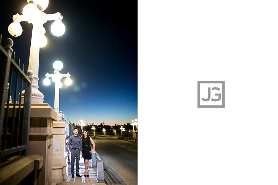 Colorado Street Bridge Engagement Photo in Pasadena