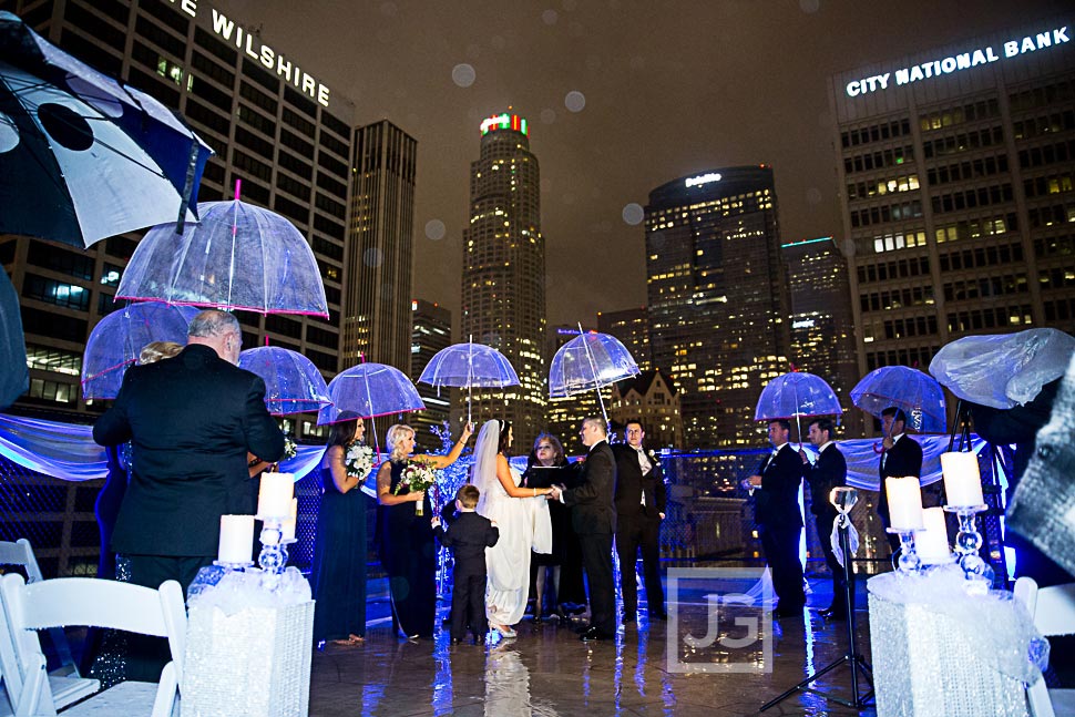 Los Angeles wedding in the rain