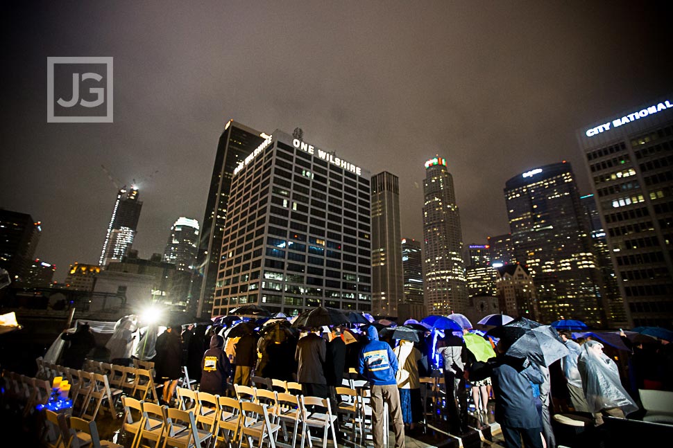 Los Angeles wedding in the rain