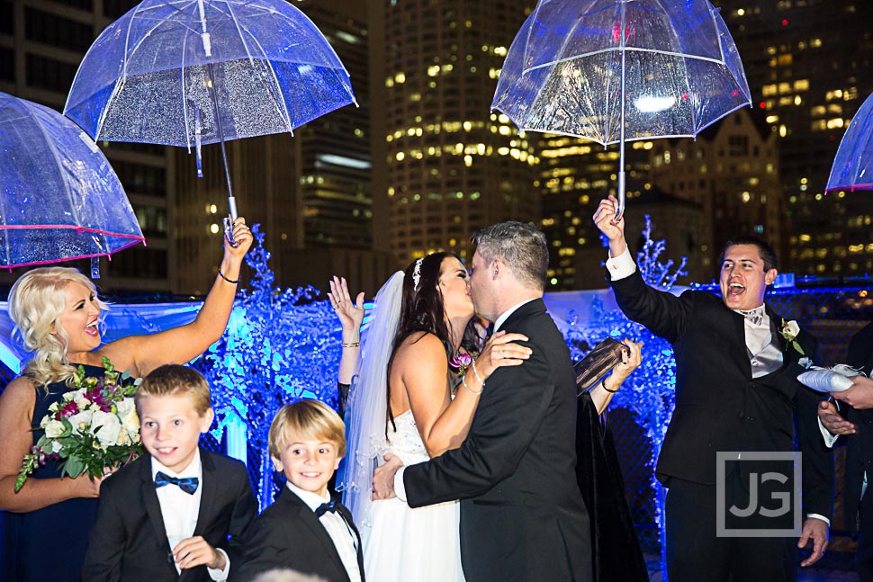 Wedding ceremony in the rain