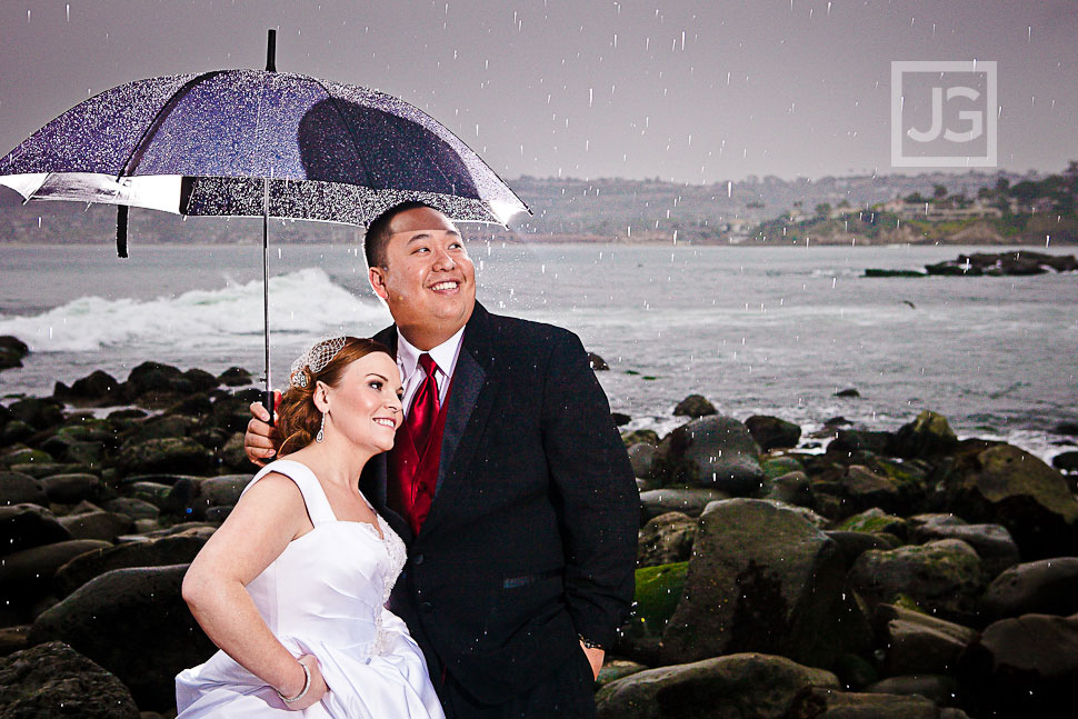 La Jolla Cove Wedding Photography Rainy Day