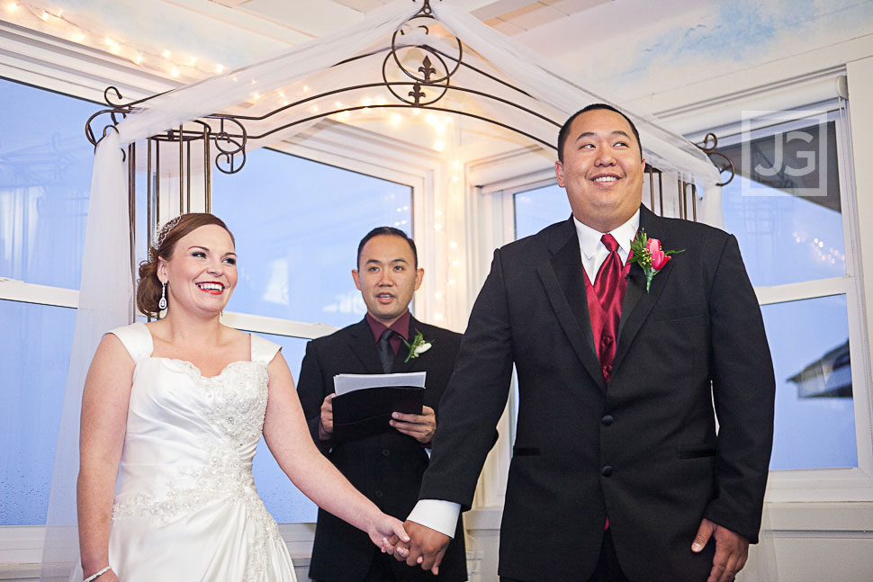 La Jolla Cove Bridge Club Indoor Wedding Ceremony