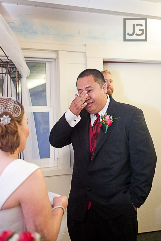 La Jolla Cove Bridge Club Indoor Wedding Ceremony