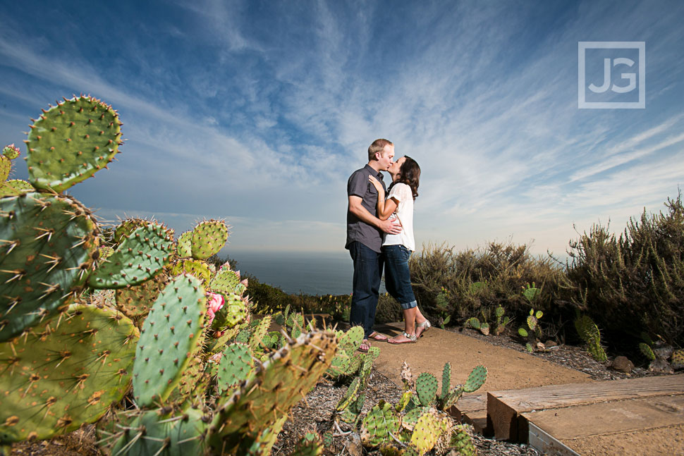 Laguna Beach Park Engagement Photos with Cactus